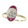 Vintage Art Deco diamond and ruby engagement ring
